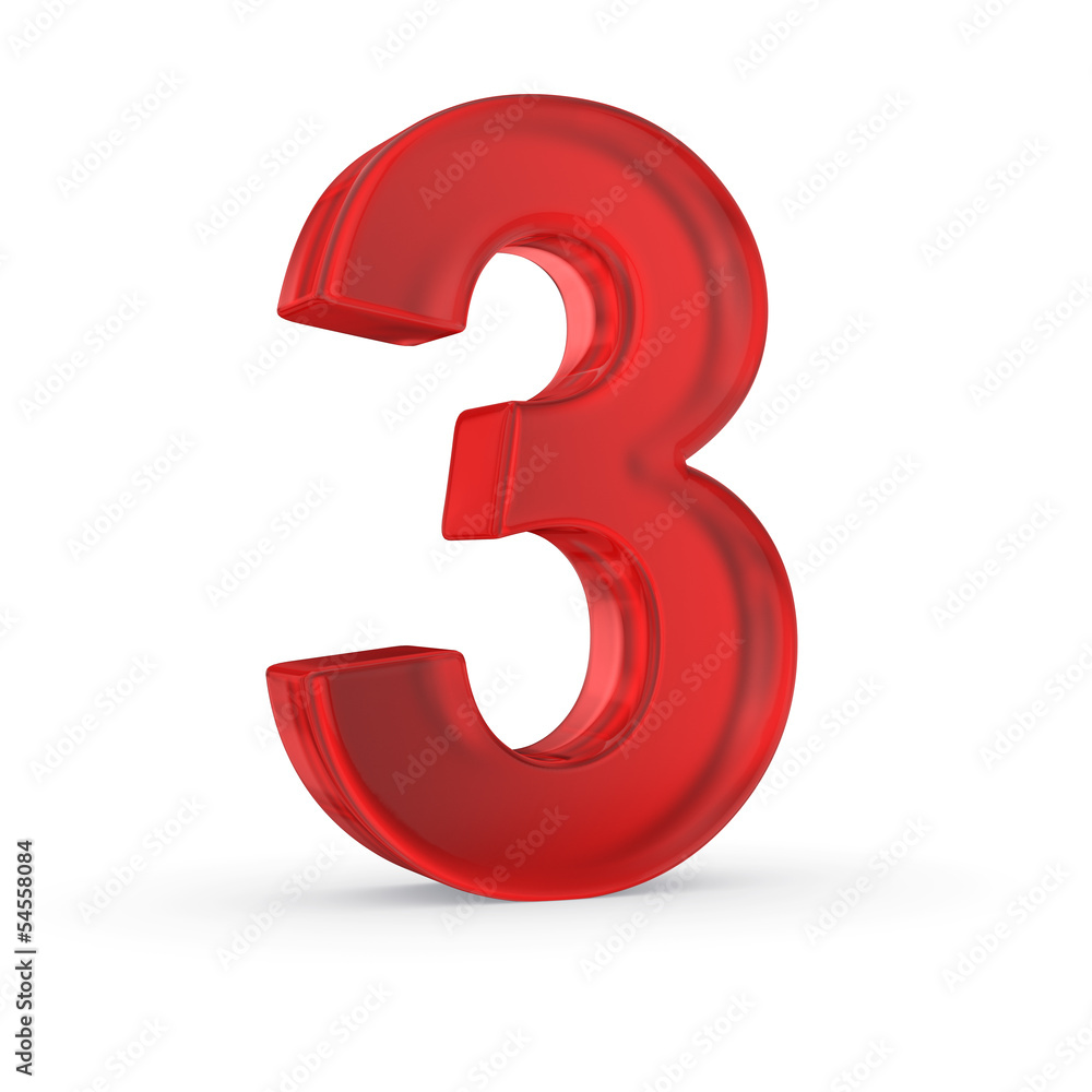 Poster number three- red isolated with clipping path