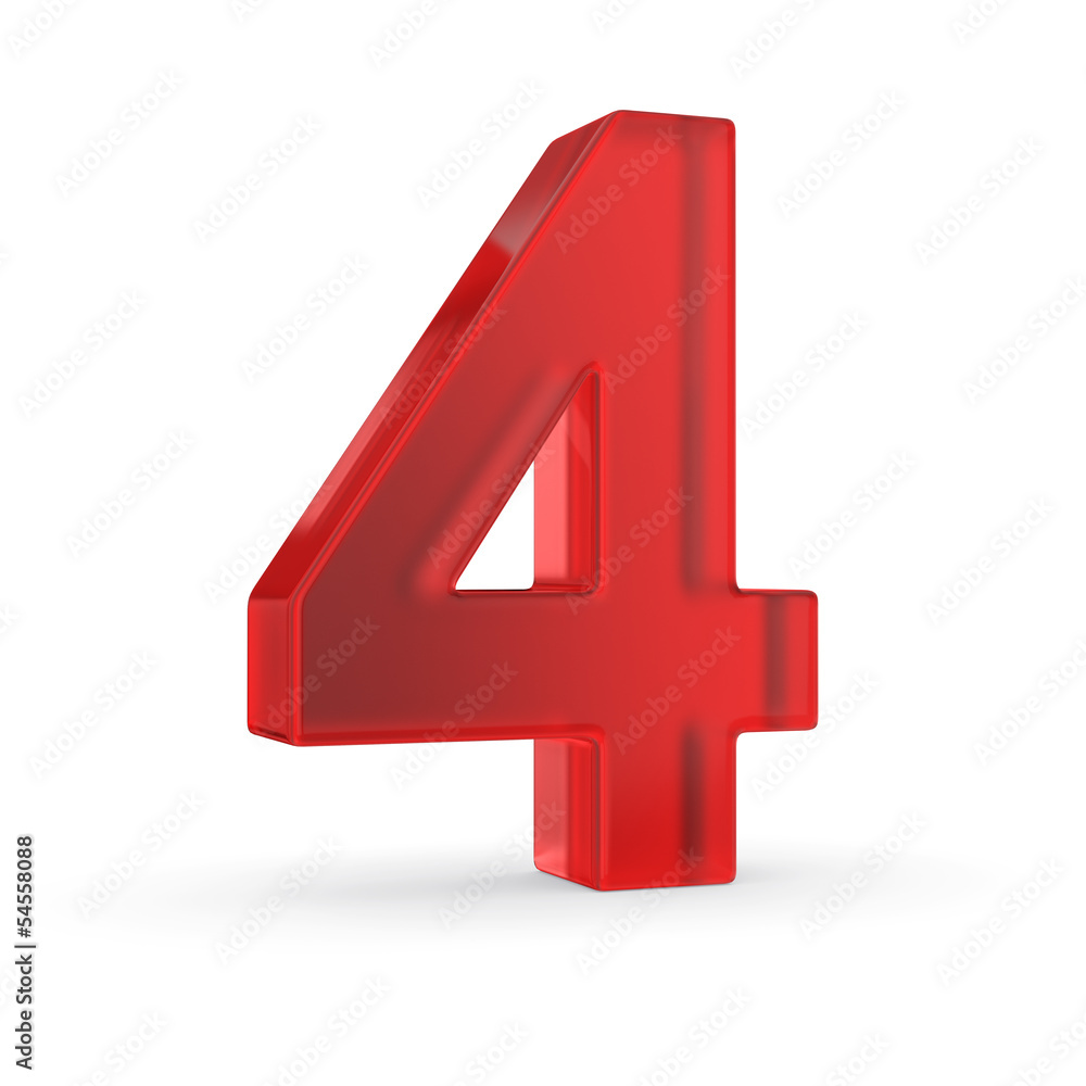 Poster number four- red isolated with clipping path