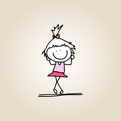 Fototapeta premium hand drawing happy kid