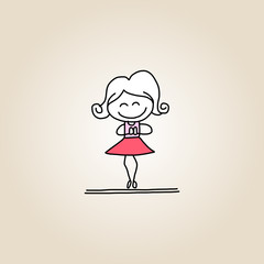 hand drawing happy kid