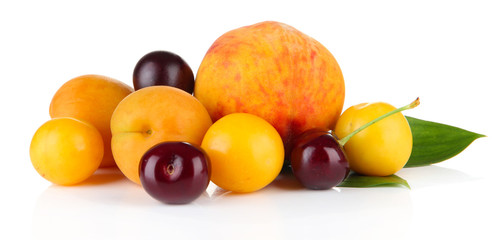 Bright summer fruits isolated on white