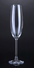 Empty glasses on black background
