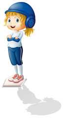 A female athlete with a shadow