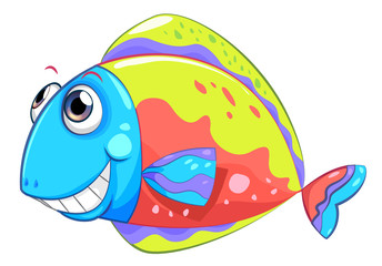 A colorful smiling fish