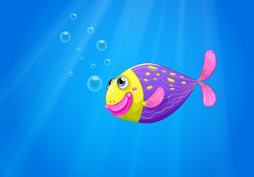 A colorful fish under the sea