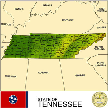 Tennessee USA counties name location map background