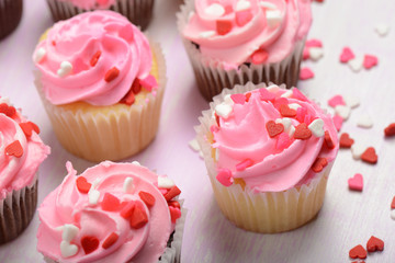 Pink Cupcakes Close Up