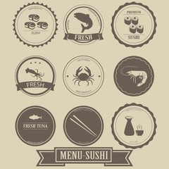 Menu Sushi Label Design