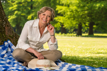 Portrait of happy senior woman