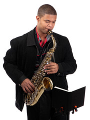 Naklejka premium Saxophone player