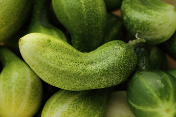 Green cucumbers, background