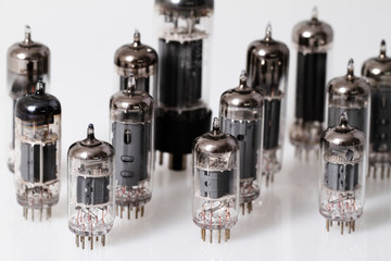 Glass vacuum radio tubes