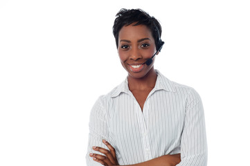 Attractive female call centre executive