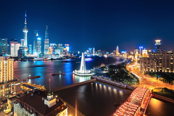 Fototapeta na wymiar piękne sceny nocne w Szanghaju