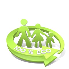 Illustration of a abstract family icon  a 100 percent eco