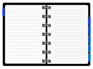 Agenda aufgeschlagen mit Textfreiraum