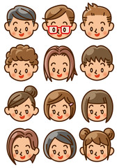 男女　顔　アイコン