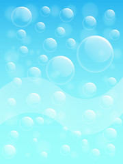 Air bubble on cyan background