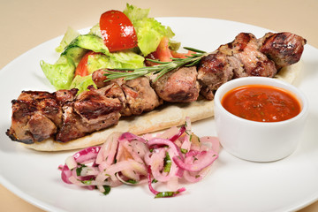 Kebab on a pita