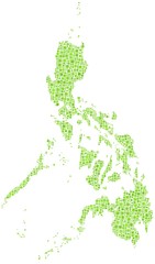 Republic of the Philippines in a mosaic of green squares