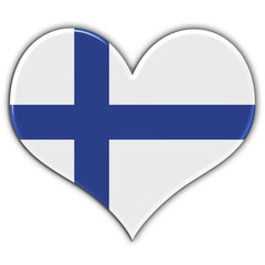 Coração com a bandeira da Finlândia