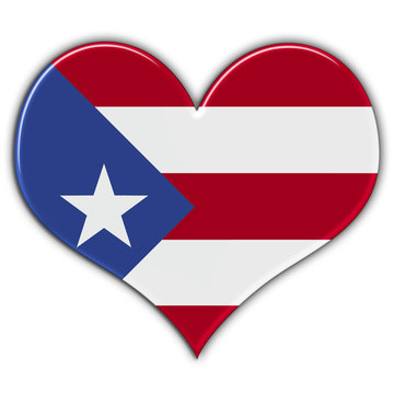 Coração com a bandeira de Porto Rico