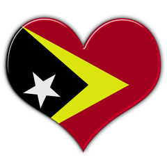Cora&ccedil;&atilde;o com a bandeira de Timor Leste