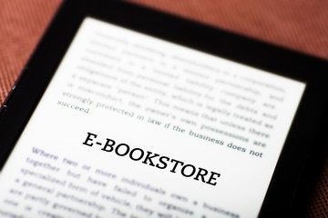 E-bookstore on ebook, tablet concept