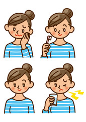 虫歯　女性　イラスト