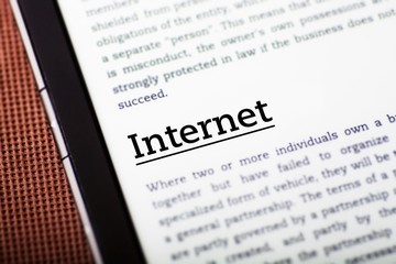Obraz premium Internet on tablet screen, ebook concept
