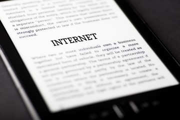 Obraz premium Internet on tablet touchpad, ebook concept