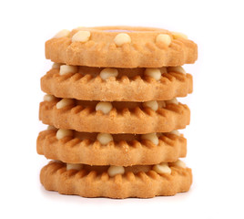 Stack of biscuits. Close up.