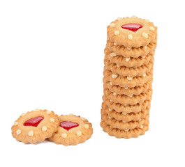 Stack of heart biscuits. close up.