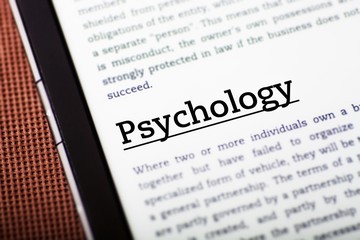 Obraz premium Psychology on tablet screen, ebook concept