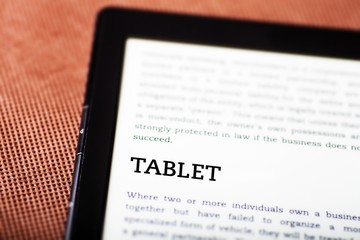 Tablet on ebook, tablet-pc concept