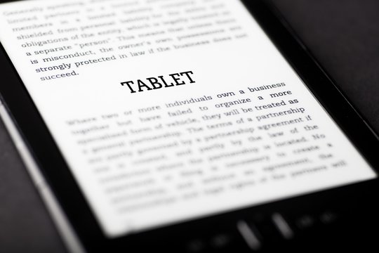Tablet on screen, ebook concept