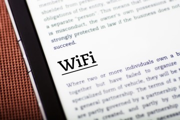Obraz premium Wifi on tablet screen, ebook concept