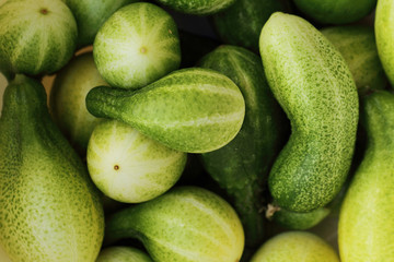 Green cucumbers, background