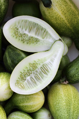 Green cucumbers, background