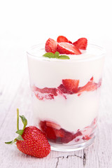 yogurt and strawberry