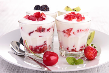 yoghurt and fruits