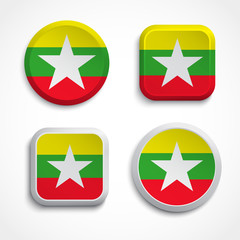 Myanmar flag buttons