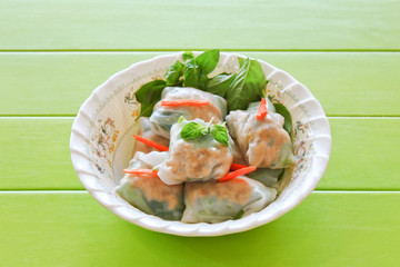 Fresh spring rolls.