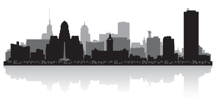 Buffalo City Skyline Silhouette