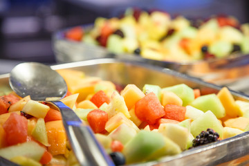 Two Fruit Bowls on a Buffet