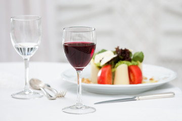 Dinner set on the table