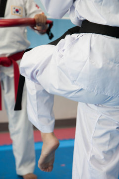 Taekwondo kick class