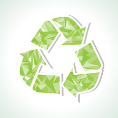 Abstract triangle recycle icon ,vector illustration