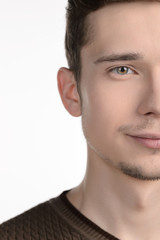 Obraz premium Cheerful men. Cropped image of cheerful men smiling at camera wh