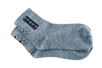 gray sock sport isolated on a white background